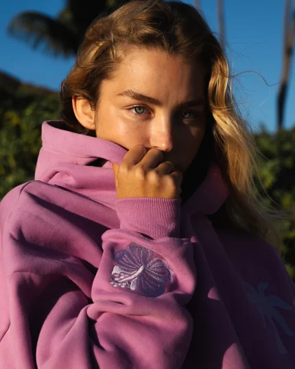 Everything Comes in Waves" Hoodie in Açai