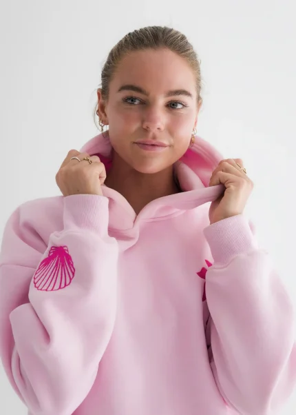 Hawaii Hibiscus" Hoodie in Blush