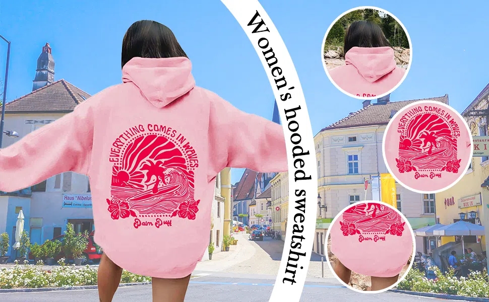 Pink Palm Puff Hoodie Banner
