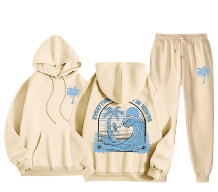 Beige Tracksuit Everything Comes in Wave