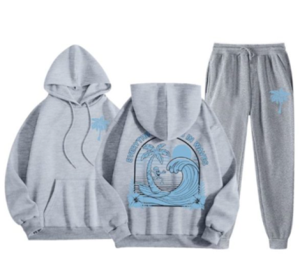 Grey Tracksuit Everything Comes in Wave