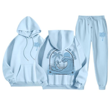 Light Blue Tracksuit Everything Come in Waves