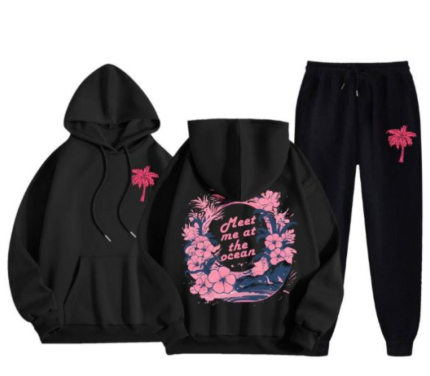 Meet Me At Ocean Black Tracksuit