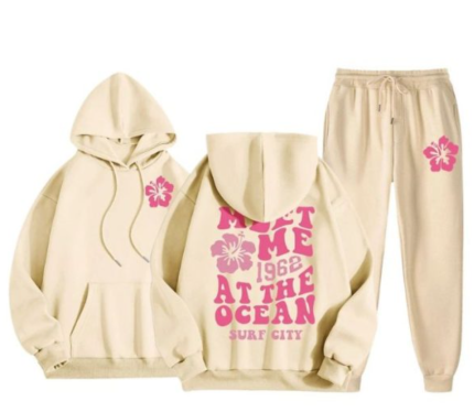 Meet Me At The Ocean Surf City Cream Tracksuit