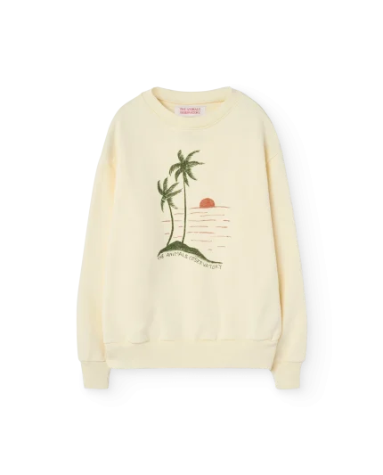 White Pink Puff Sunset Bear Sweatshirt