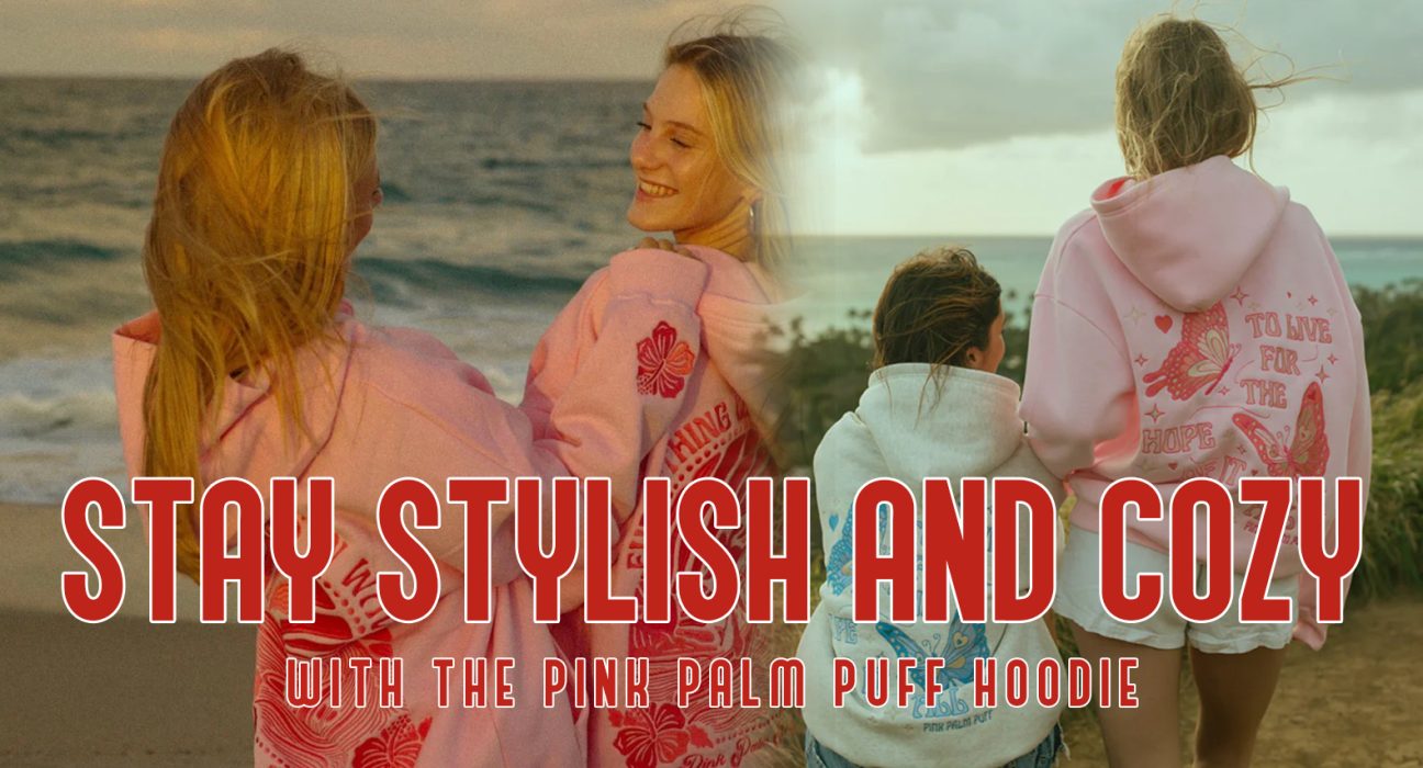 Pink Palm Puff Hoodie